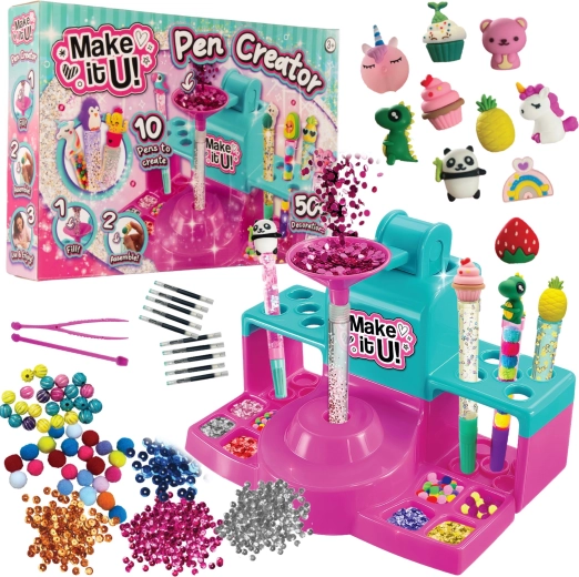 Set creativ Make It U pentru realizarea pixurilor cu sclipici