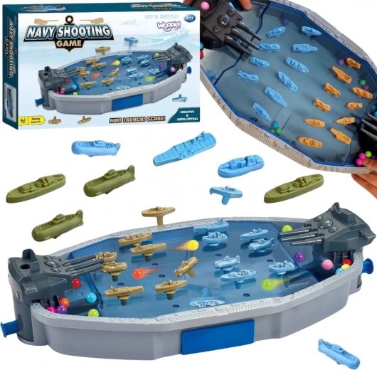 woopie bătălie navală 3D – joc de masă de îndemânare cu lansator de bile