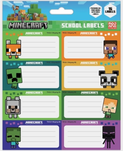 Etichete cu nume Minecraft pentru caiete (chibi)