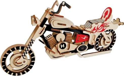 Puzzle 3D din lemn Motocicletă - Colorat