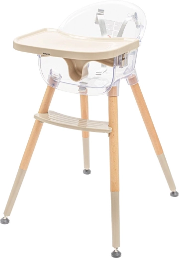 Scaun de masă Baby Mix Ingrid din lemn, bej