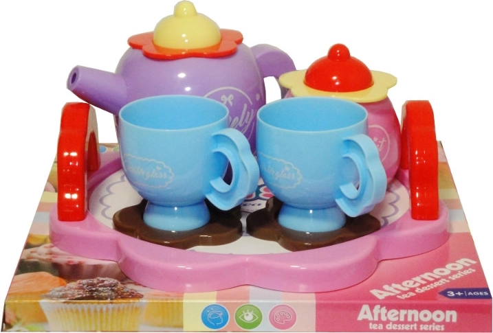 Set de veselă de ceai colorată din plastic pentru copii