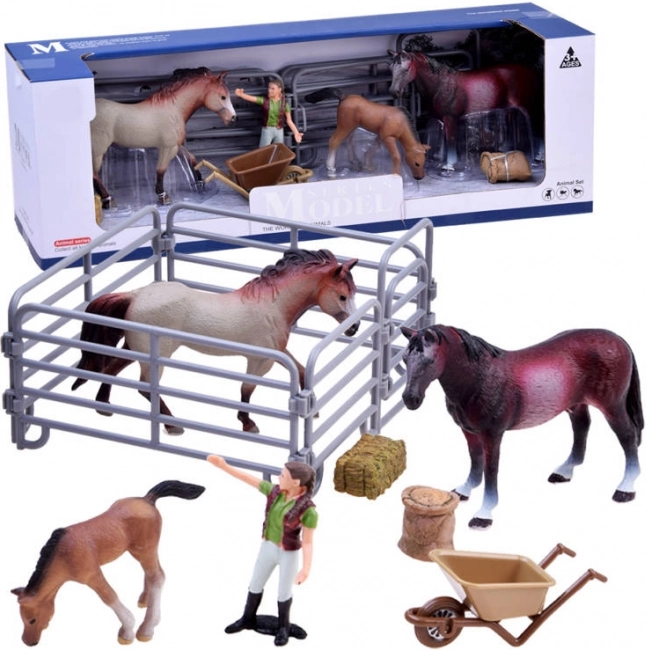 Set de figurine cu cai de fermă – Animăluțe
