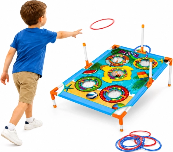 4 în 1: inele, săculeți, mingi cu velcro și frisbee