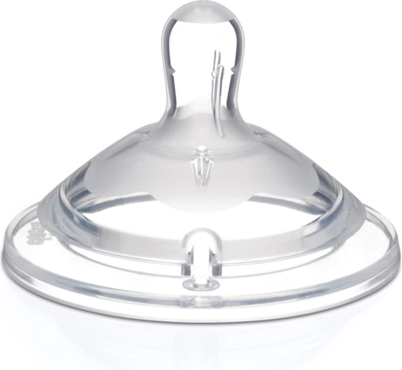 Tetina Chicco pentru biberon Natural Feeling, din silicon, pentru terci 6m+ (2 buc.)
