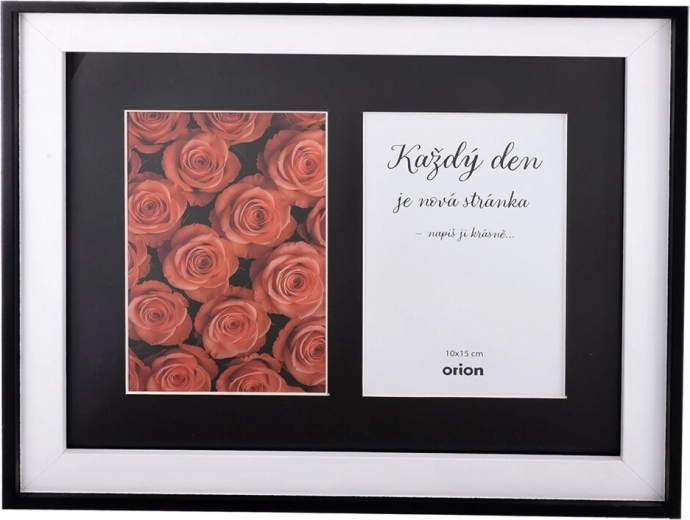Ramă foto din lemn pentru 2 fotografii 10 × 15 cm, neagră