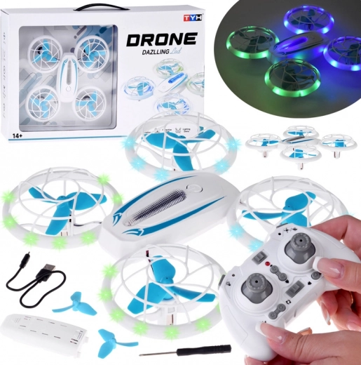 Mini dron LED cu protecție a elicelor și acrobații cu telecomandă