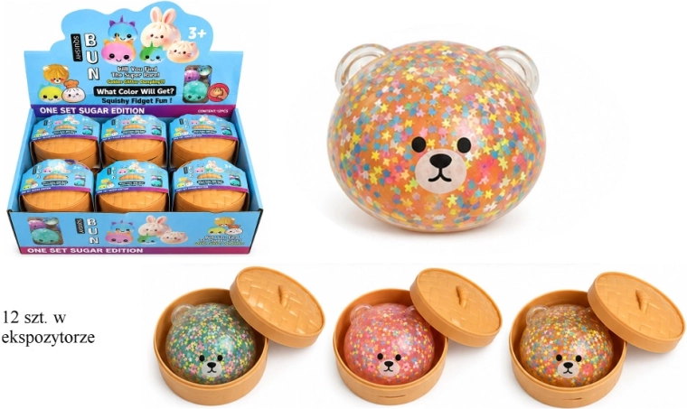 Jucărie squishy ursuleț gălușcă din hidrogel transparent - 1 bucată
