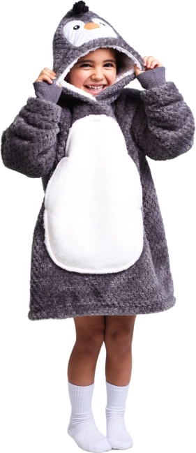 Plapumă hanorac cu glugă Pinguin pentru copii