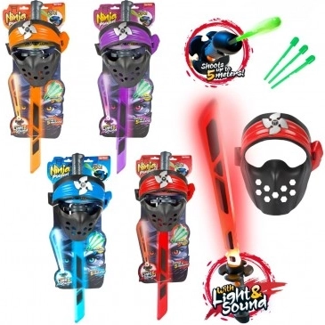 Set Ninja cu sabie, mască și săgeți cu lumină și sunet