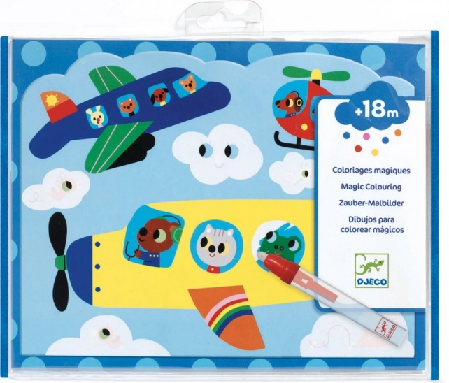 DJECO cărți de colorat cu apă transport aerian