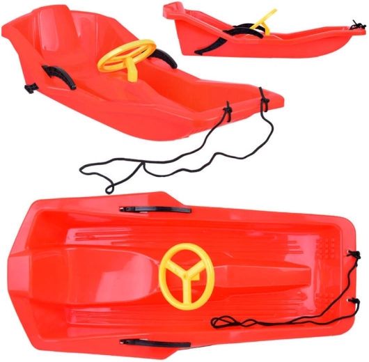 Săniuțe pentru copii din plastic cu spătar și volan