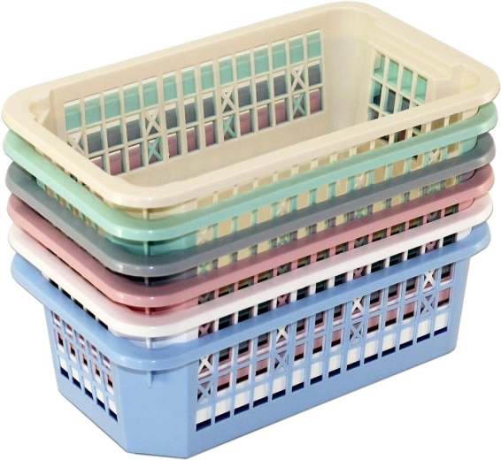 Coșuleț mare din plastic stivuibil 30 × 21 × 12 cm, mix de culori