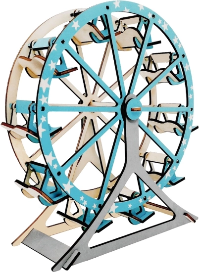 Puzzle 3D din lemn roata panoramică turcoaz