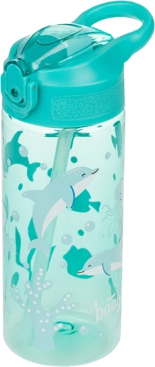 Sticlă de băut din tritan BAAGL cu pai, Delfin