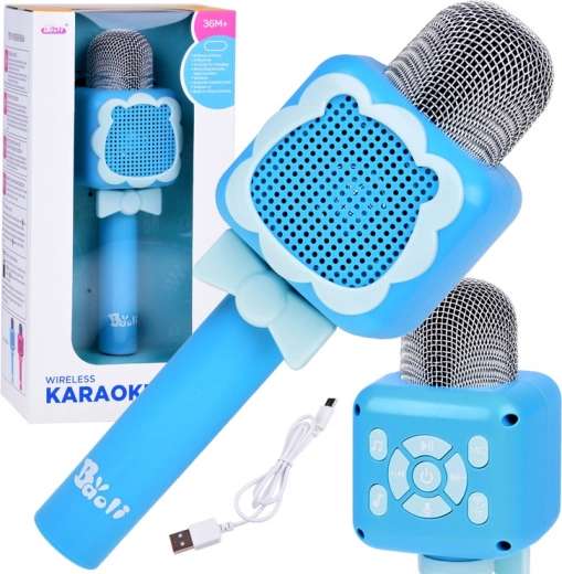 Microfon karaoke fără fir pentru copii cu Bluetooth și înregistrare – Roz