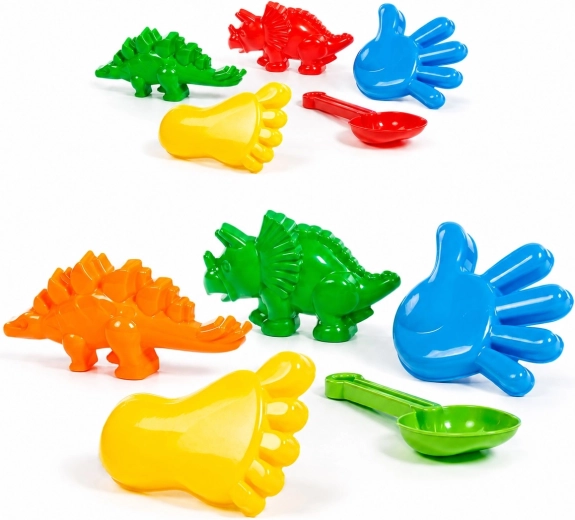 Set de nisip pentru copii cu dinozauri, 5 piese