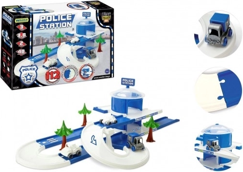 Wader Play Tracks City stație de poliție, pistă de 3,8 m cu 3 mașinuțe