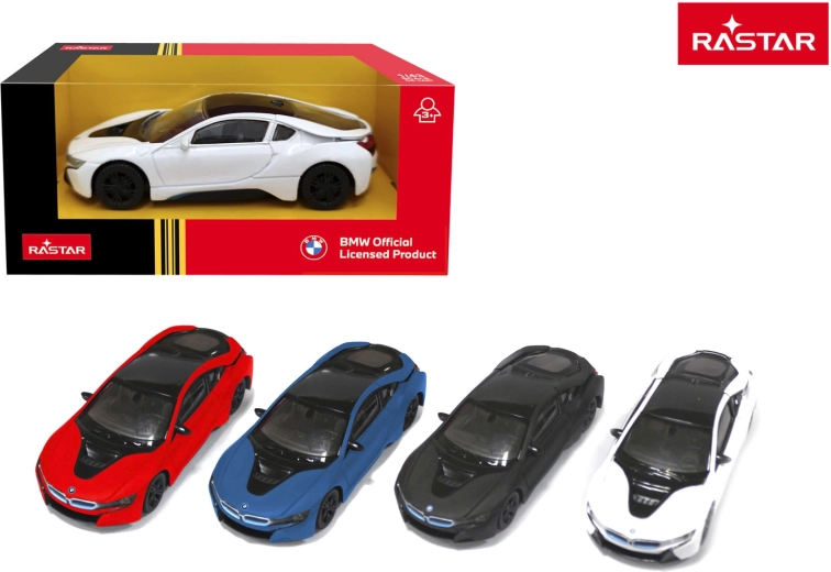 Model auto metalic Rastar BMW i8 1:43 alb