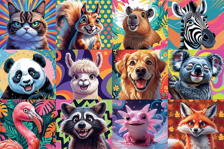 Puzzle Portrete Vesele de Animale 300 Piese