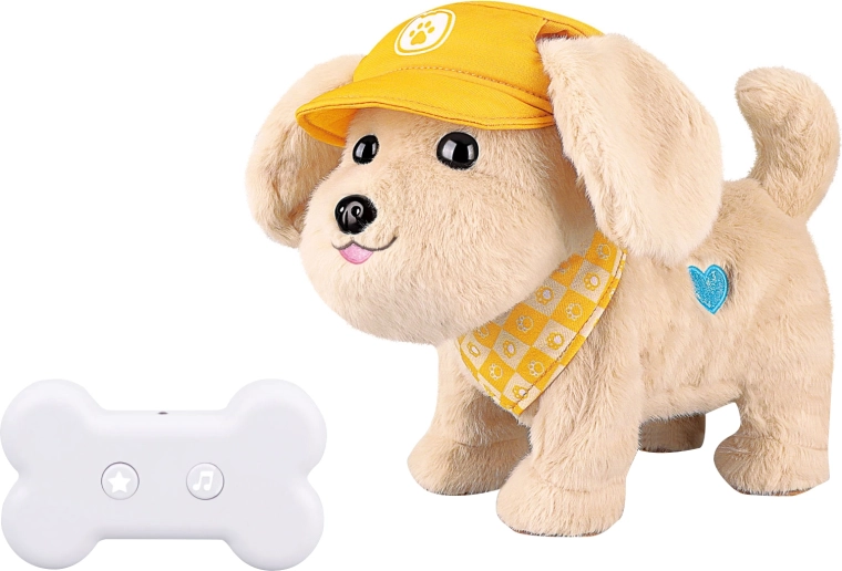 Câine de pluș interactiv cu telecomandă, 27 cm
