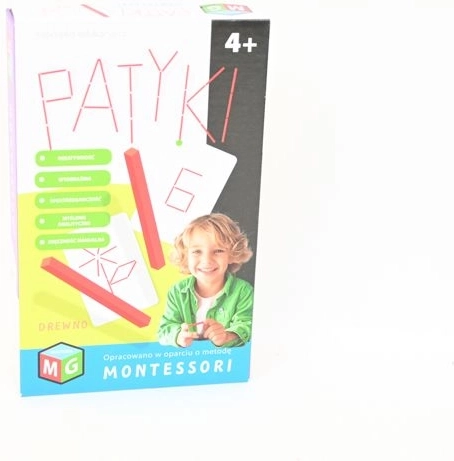 Puzzle educativ Montessori cu bețișoare din lemn