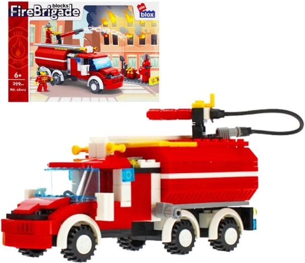 Set de construcție pompieri cu accesorii – mașină de pompieri 299 piese (6+)