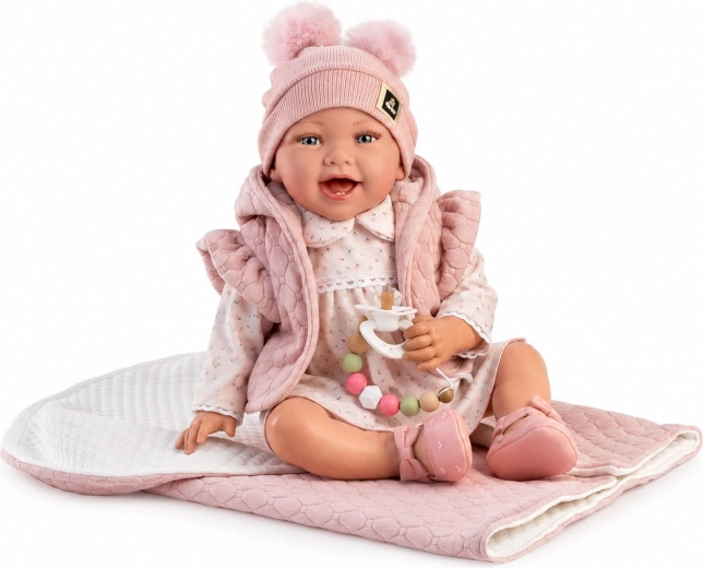 Guca Olivie păpușă realistă bebeluș cu greutate, sunete și corp moale din material textil, 42 cm