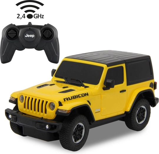 Mașină RC Jamara Jeep Wrangler JL la scară 1:24, galbenă, 2,4 GHz - 1 bucată