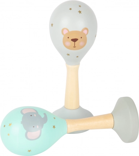 small foot Setul de maracas din lemn Pastel, 2 buc