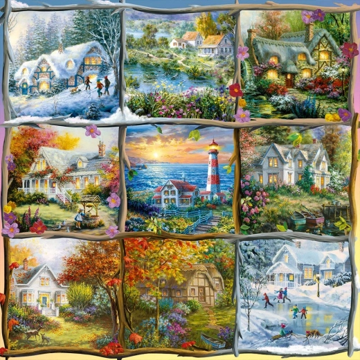 Puzzle pătrate Alipson Colaj patru anotimpuri 1000 piese
