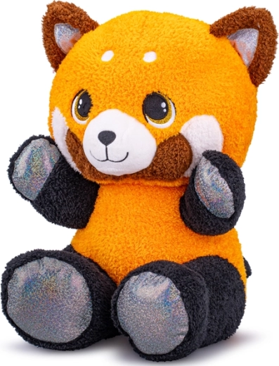 Panda roșie de pluș 37 cm – așezată