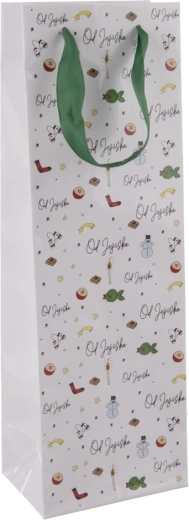 Pungă cadou din hârtie pentru vin „De la Moș Crăciun”