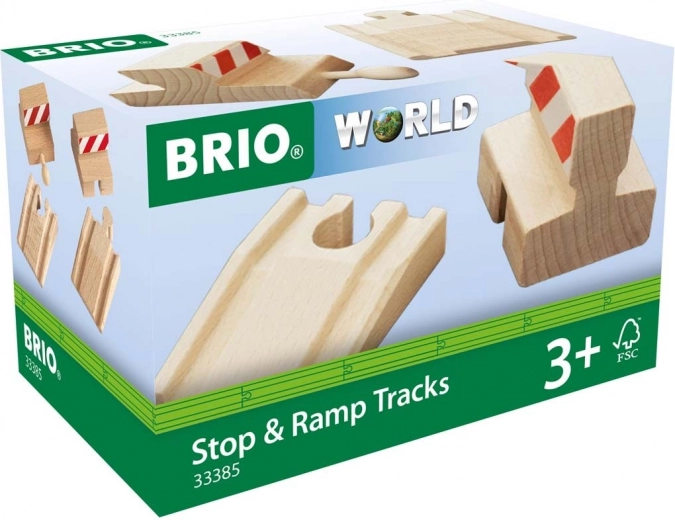Brio stop & ramp tracks – șine de oprire și rampe pentru trenuleț de lemn