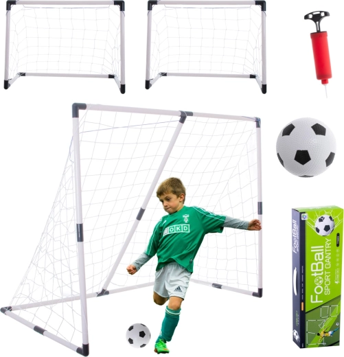 Poartă de fotbal 2 în 1 pentru copii 143x110x70 cm