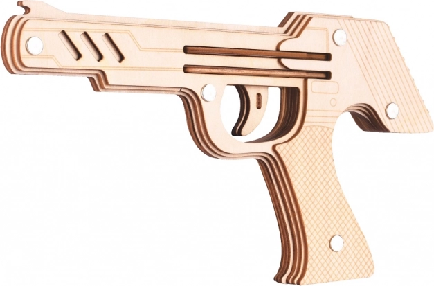 Puzzle 3D din lemn Armă cu elastic