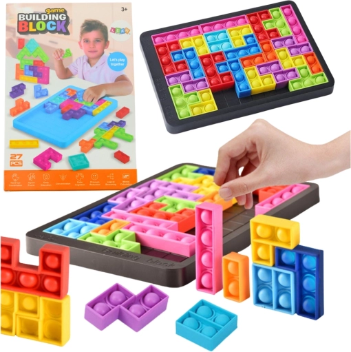 Jucărie senzorială Tetris Pop-It Puzzle 3 în 1