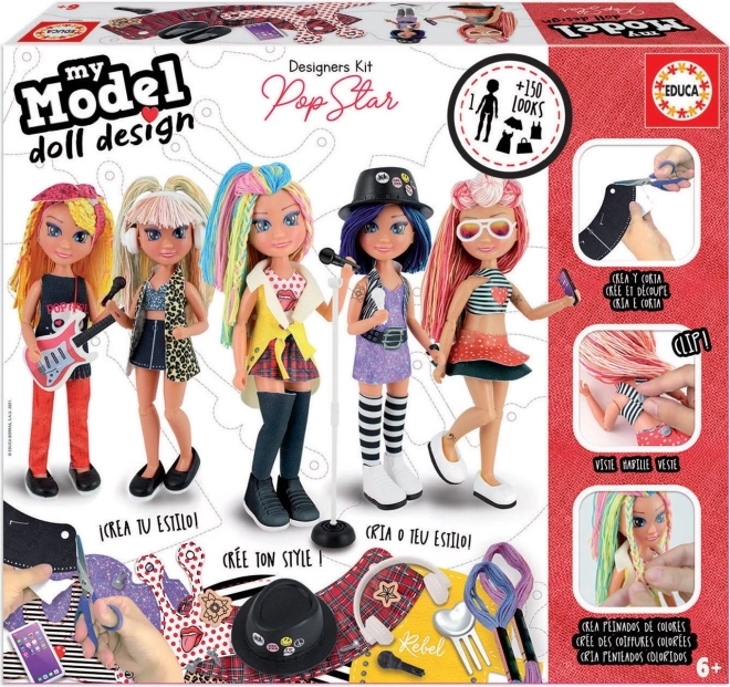 EDUCA Set creativ My Model Doll Design: Stea pop