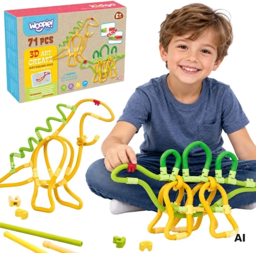 WOOPIE set de construcție creativ 3D dinozaur, 71 de piese