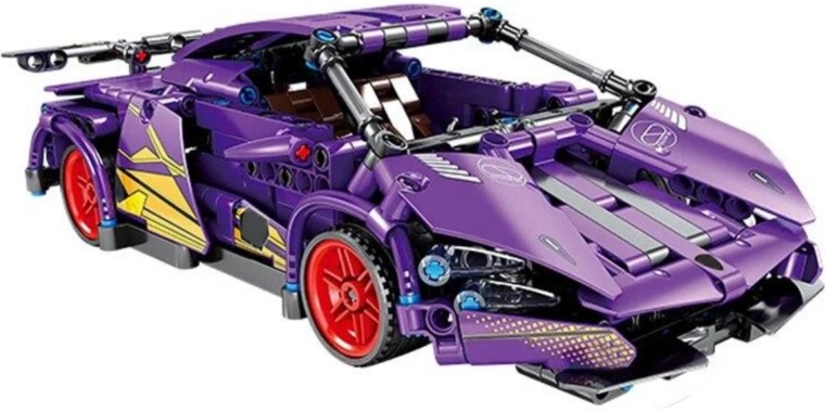 Set de construcție pentru mașină sport – Violet