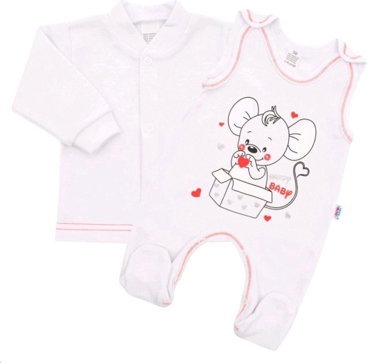 Set pentru bebeluși New Baby Mouse alb 80 (9–12 luni)