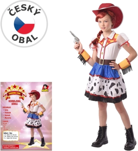 Costum de carnaval pentru copii, fată cowboy, 110–120 cm