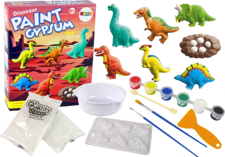Set DIY din Ipsos cu Dinozauri pentru Pictat