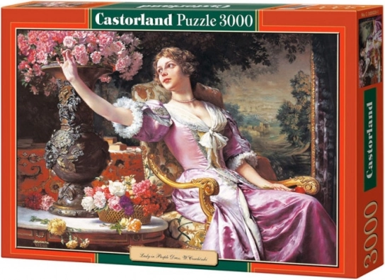 Puzzle 3000 piese femeie în rochie mov de W. Czachórski