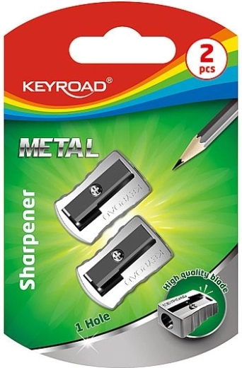 Ascuțitoare KEYROAD metalică, 2 buc, argintii