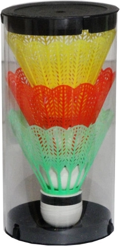 Fluturași de badminton din plastic colorat – set 3 bucăți
