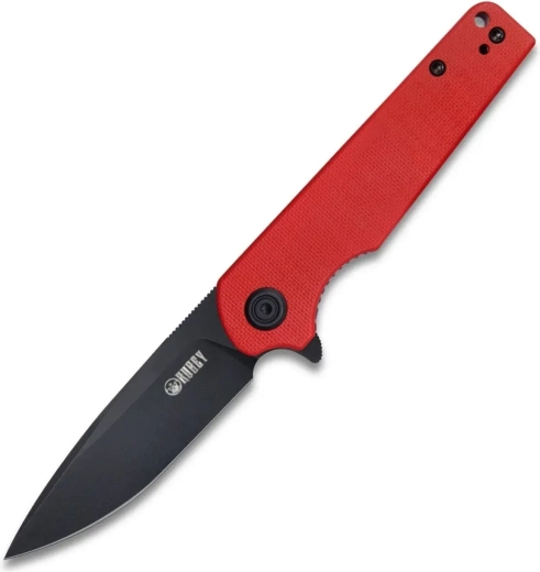 Kubey Wolverine KU233E cuțit de buzunar 7,4 cm, dark stonewash, G10 roșu
