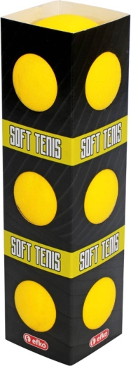 Mingi din spumă pentru soft tenis EFKO galbene 6,5 cm (3 buc.)