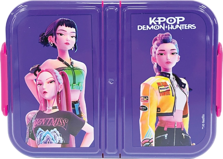 Cutie pentru gustare cu trei compartimente GIM KPop Demon Hunters Huntrix 900 ml