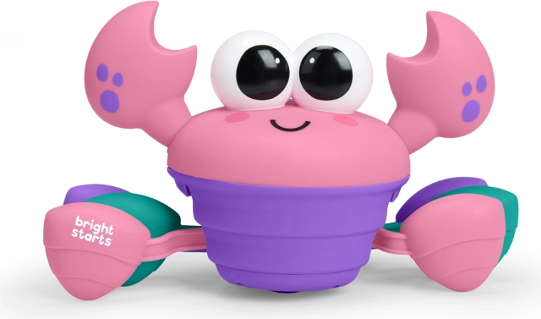 Bright Starts crab muzical și multisenzorial care se târăște Rockin' Crawling Crab, roz